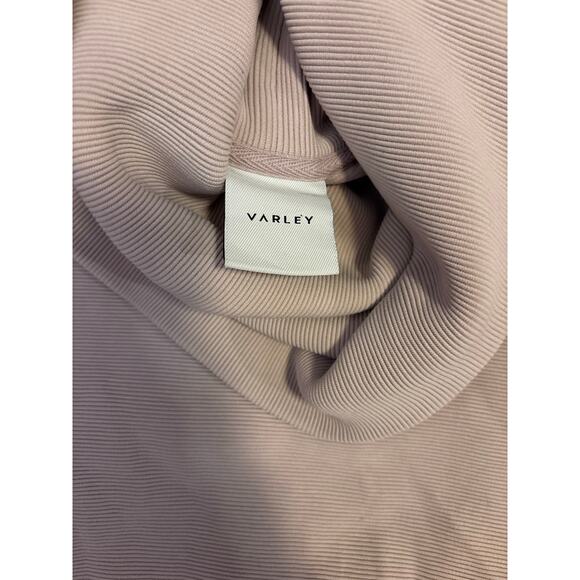 Varley Ribbed Funnel Neck Sweatshirt – Taupe, Size Medium - Picture 8 of 9